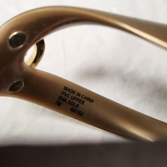 Michael Kors Black and Gold Flip Flops - Picture 6 of 6